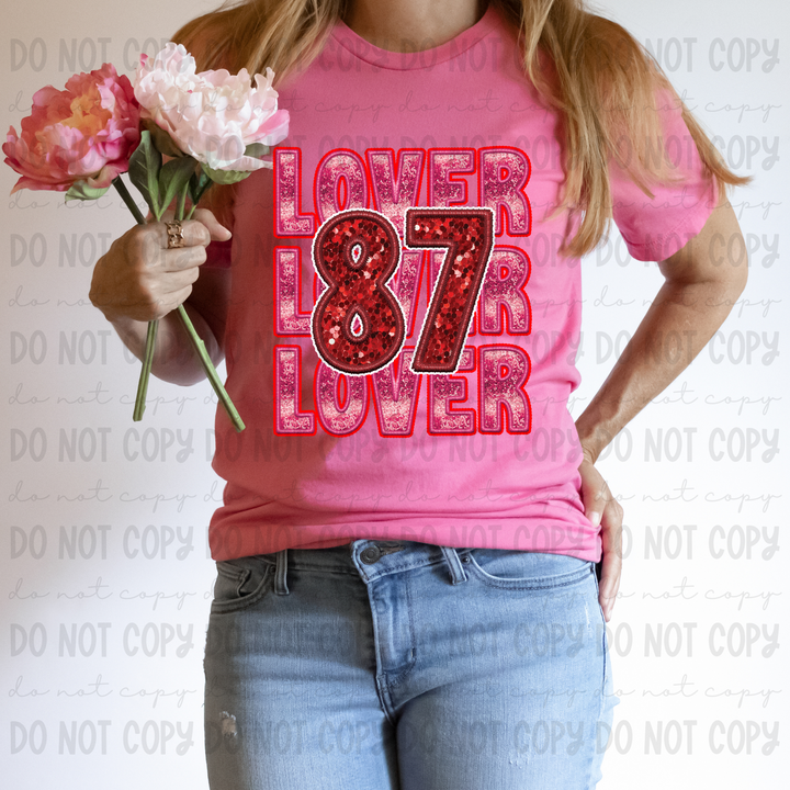 Lover 87 Faux Sequin DTF Print