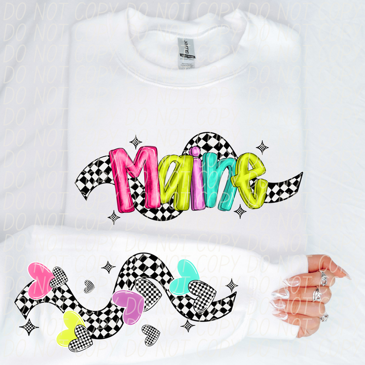 Bright Checkered States SLEEVE DTF Print