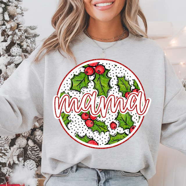 Circle Holly Names DTF Print