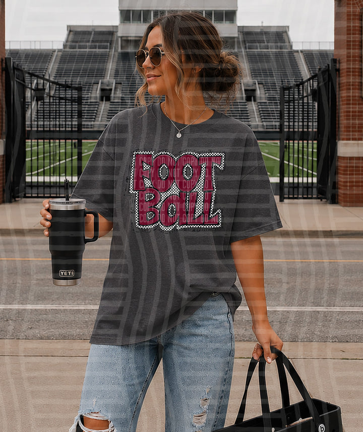 Preppy Checker Football DTF Print