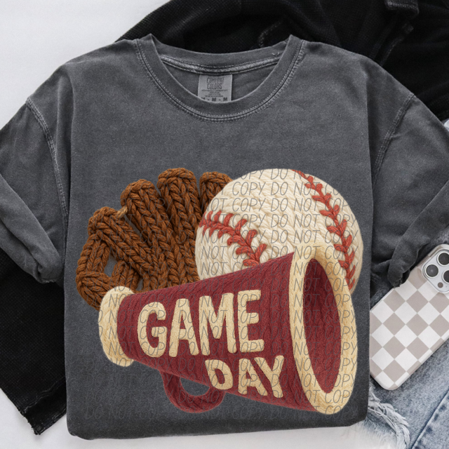 Yarn Baseball Game Day DTF Print