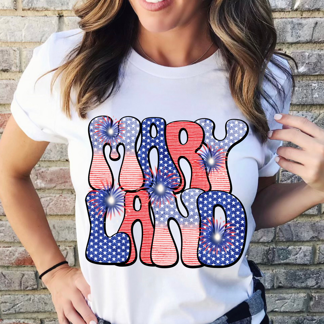 Patriotic Stars and Stripes States DTF Print