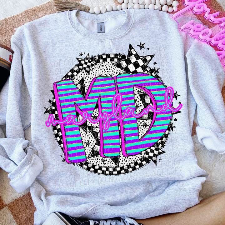 Striped Spring States DTF Print