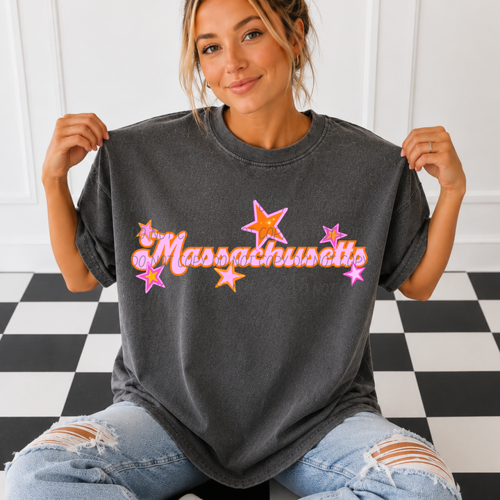 Pink and Orange States DTF Print