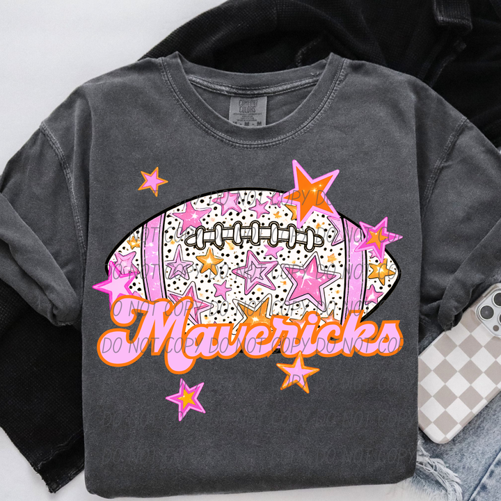 Pink Football DTF Print