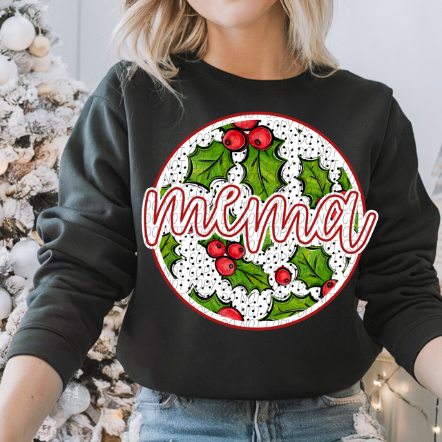 Circle Holly Names DTF Print