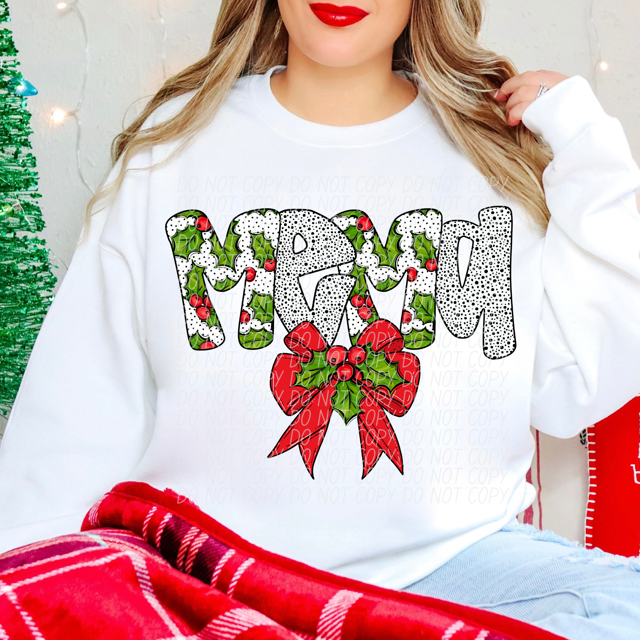 Holly Dot Names DTF Print