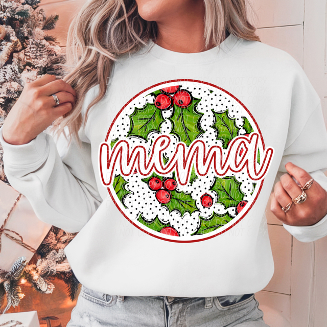 Circle Holly Names DTF Print