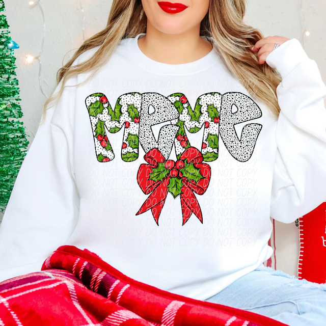 Holly Dot Names DTF Print