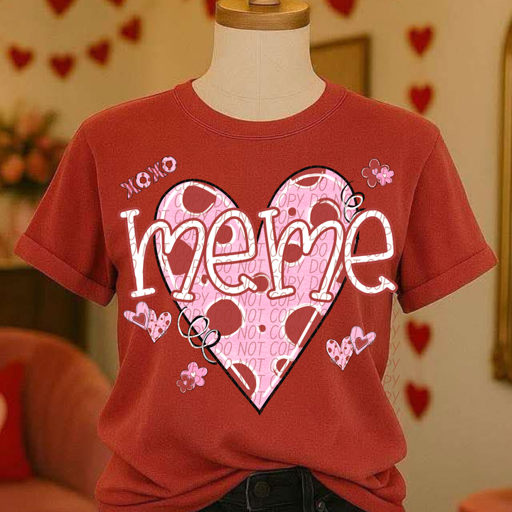 Pink and Red Valentine Names DTF Print