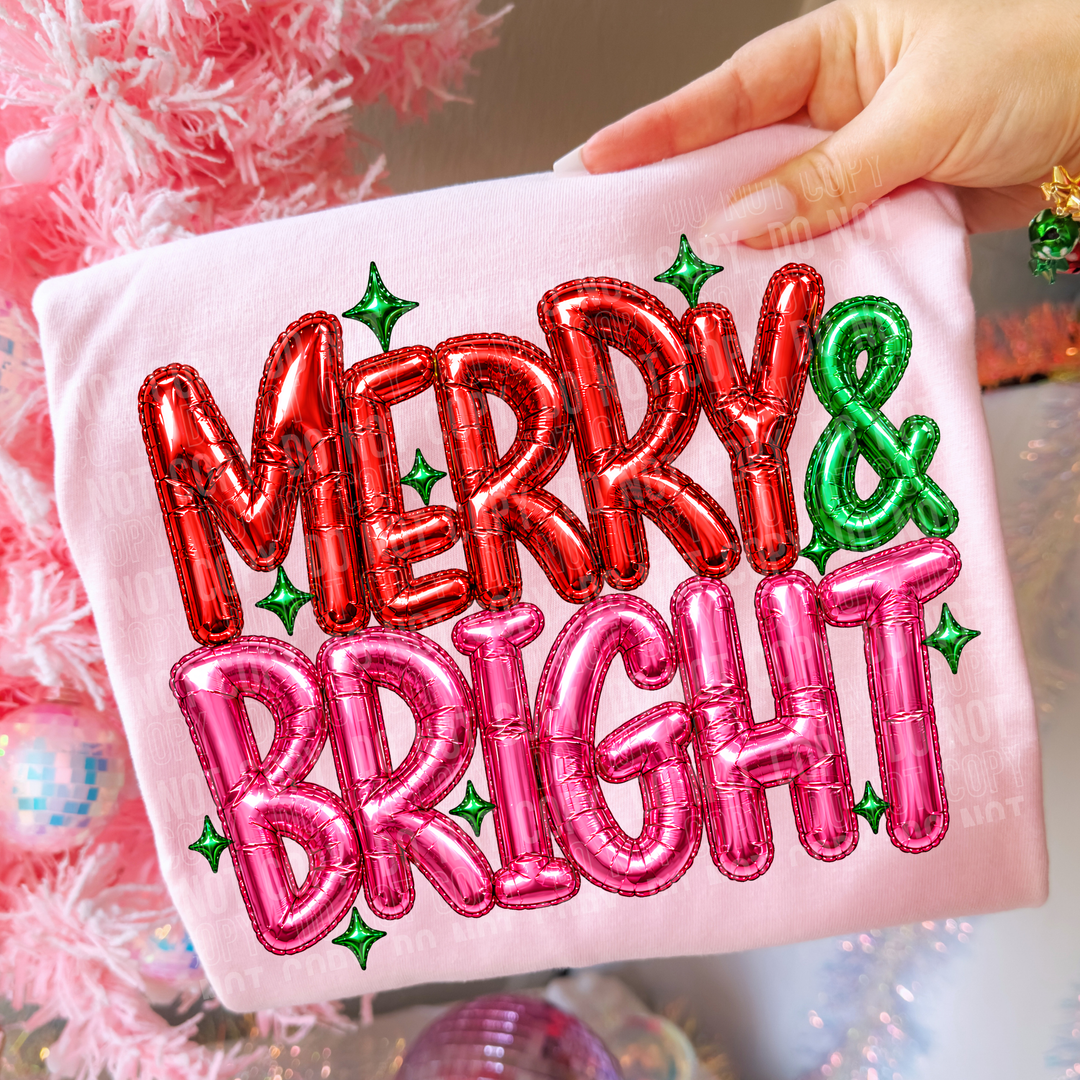 Merry And Bright Balloon DTF Print