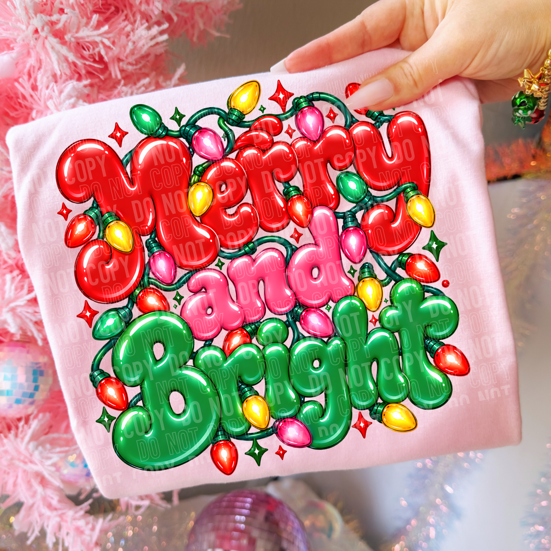 Merry And Bright DTF Print