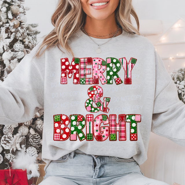 Merry & Bright Red Plaid DTF Print