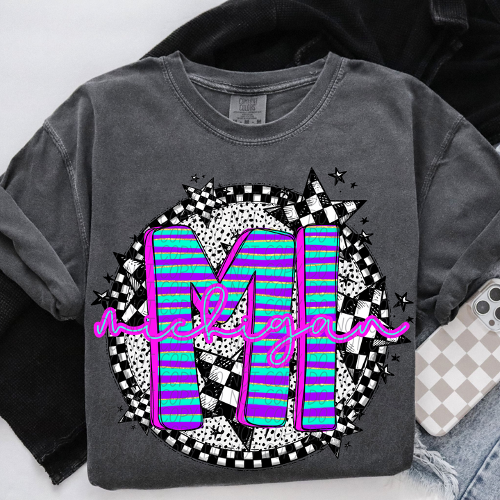Striped Spring States DTF Print