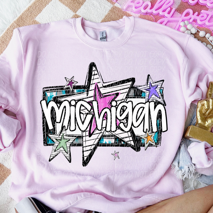 Bright Stars States DTF Print