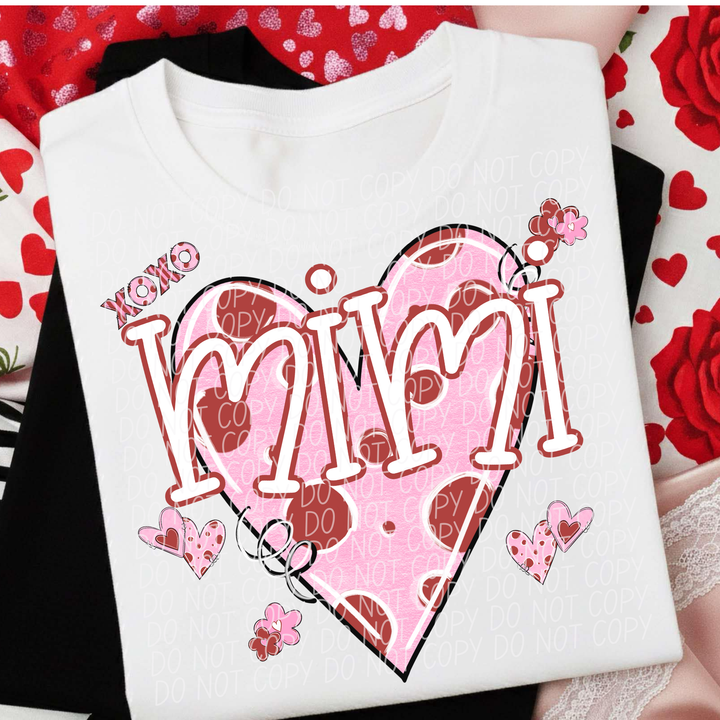 Pink and Red Valentine Names DTF Print