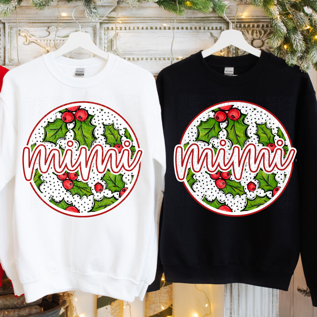 Circle Holly Names DTF Print