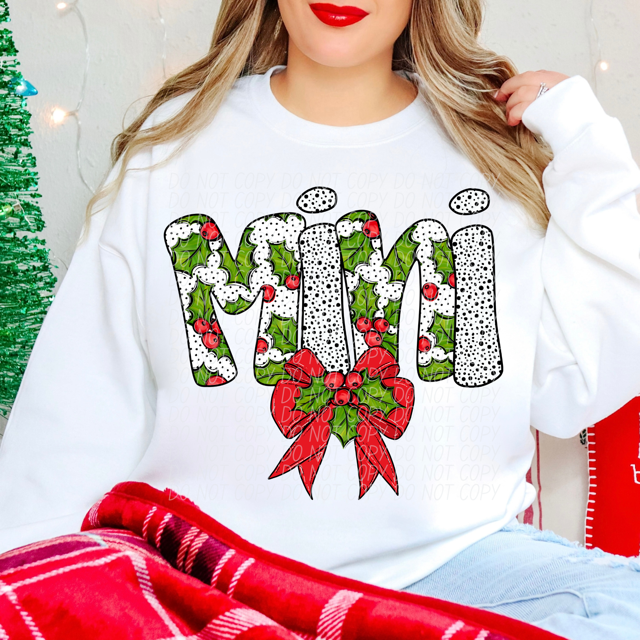 Holly Dot Names DTF Print