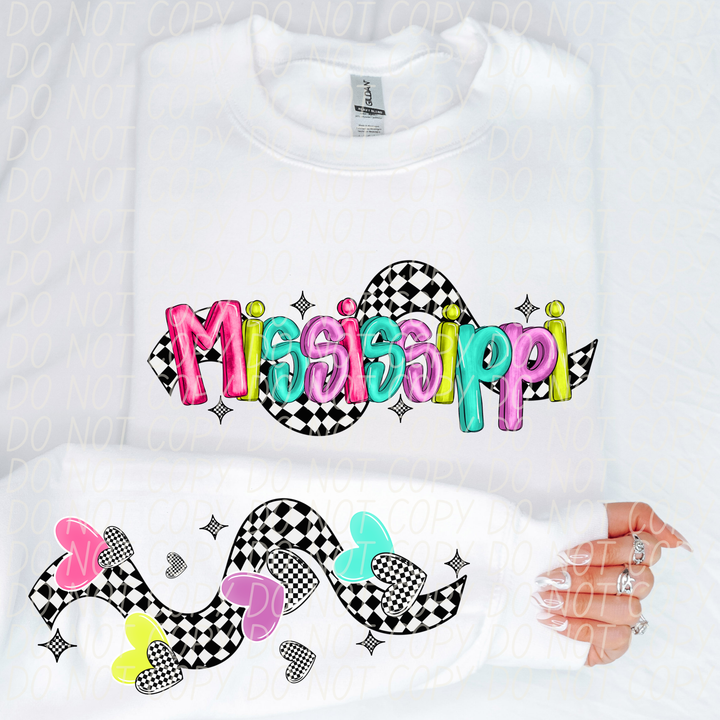 Bright Checkered States SLEEVE DTF Print