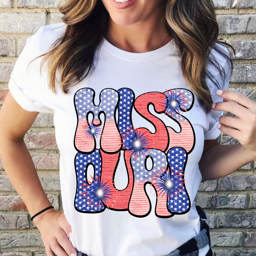 Patriotic Stars and Stripes States DTF Print