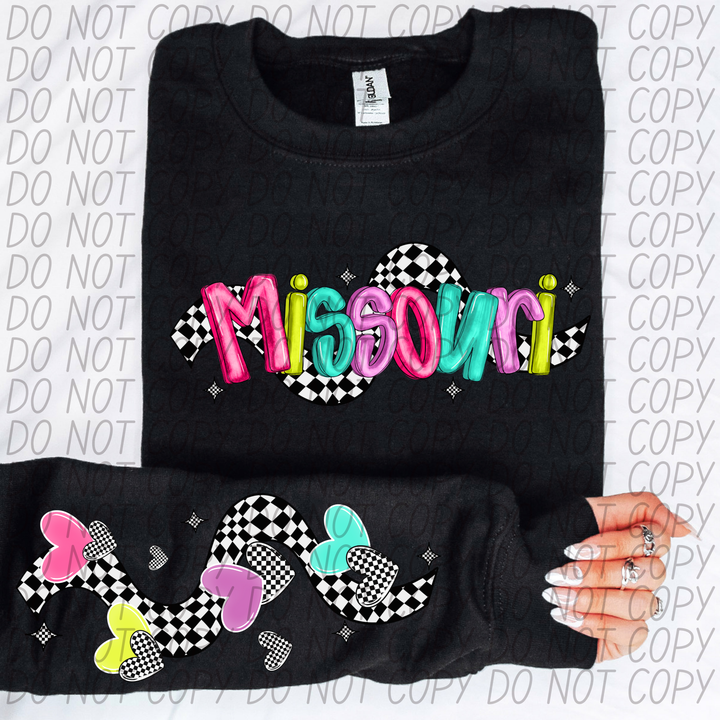 Bright Checkered States SLEEVE DTF Print