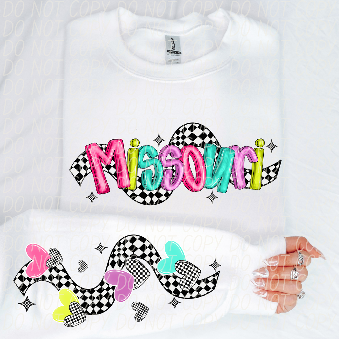 Bright Checkered States SLEEVE DTF Print