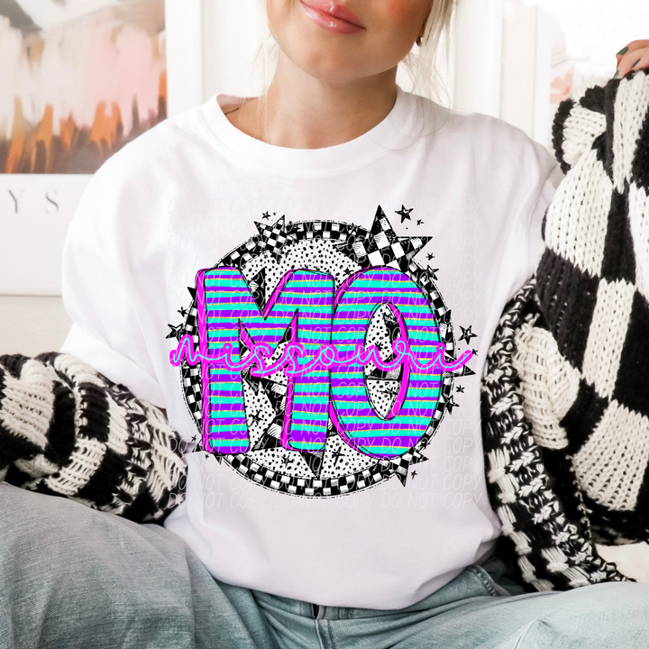 Striped Spring States DTF Print