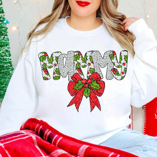 Holly Dot Names DTF Print