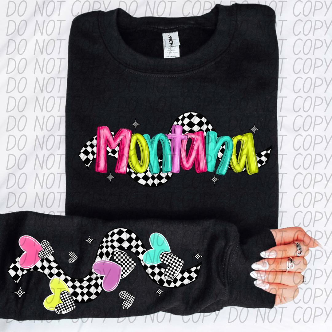 Bright Checkered States SLEEVE DTF Print