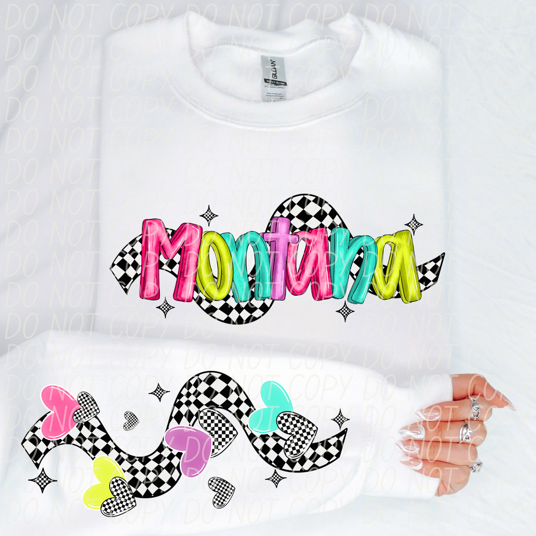 Bright Checkered States SLEEVE DTF Print