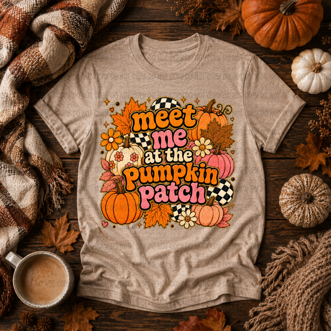 Meet Me At The Pumpkin Patch Retro Pumpkin DTF Print