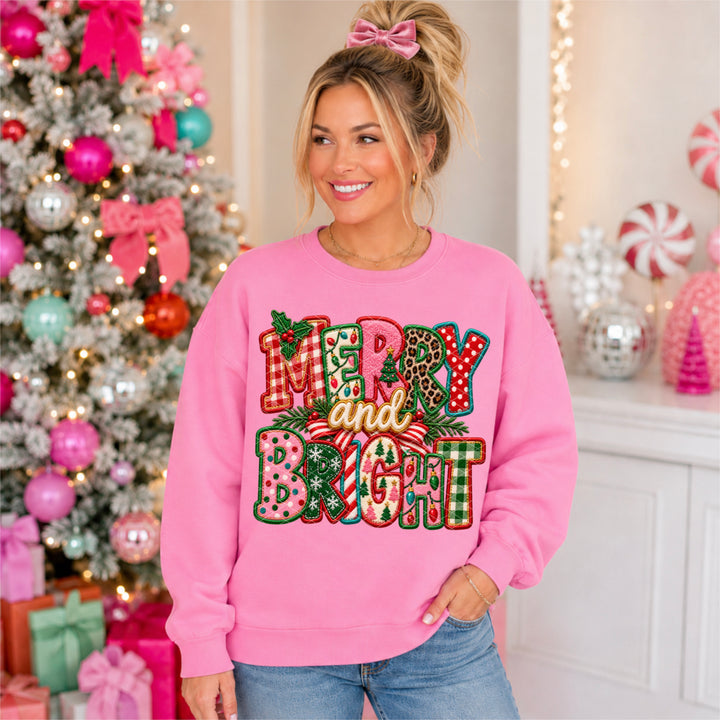 Merry And Bright Colorful DTF Print
