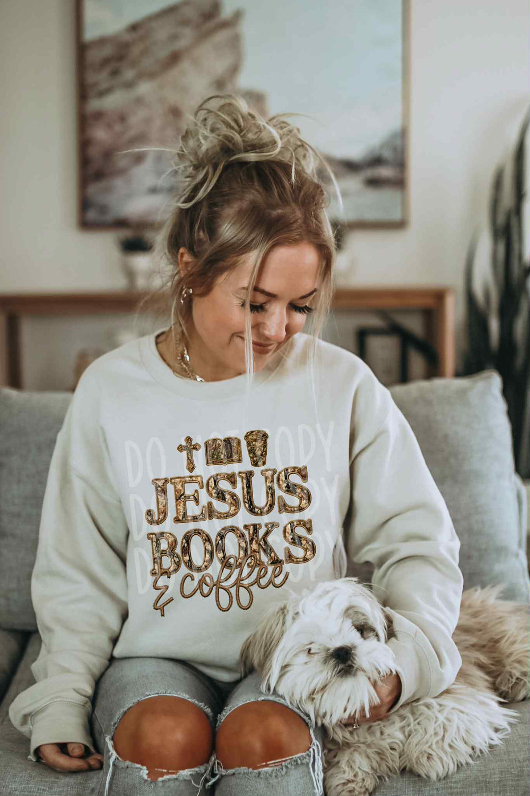 Jesus Books and Coffee DTF Print