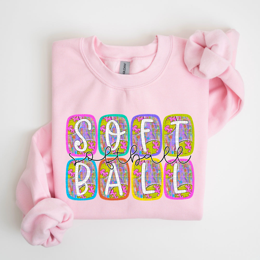 Messy Paint Softball DTF Print