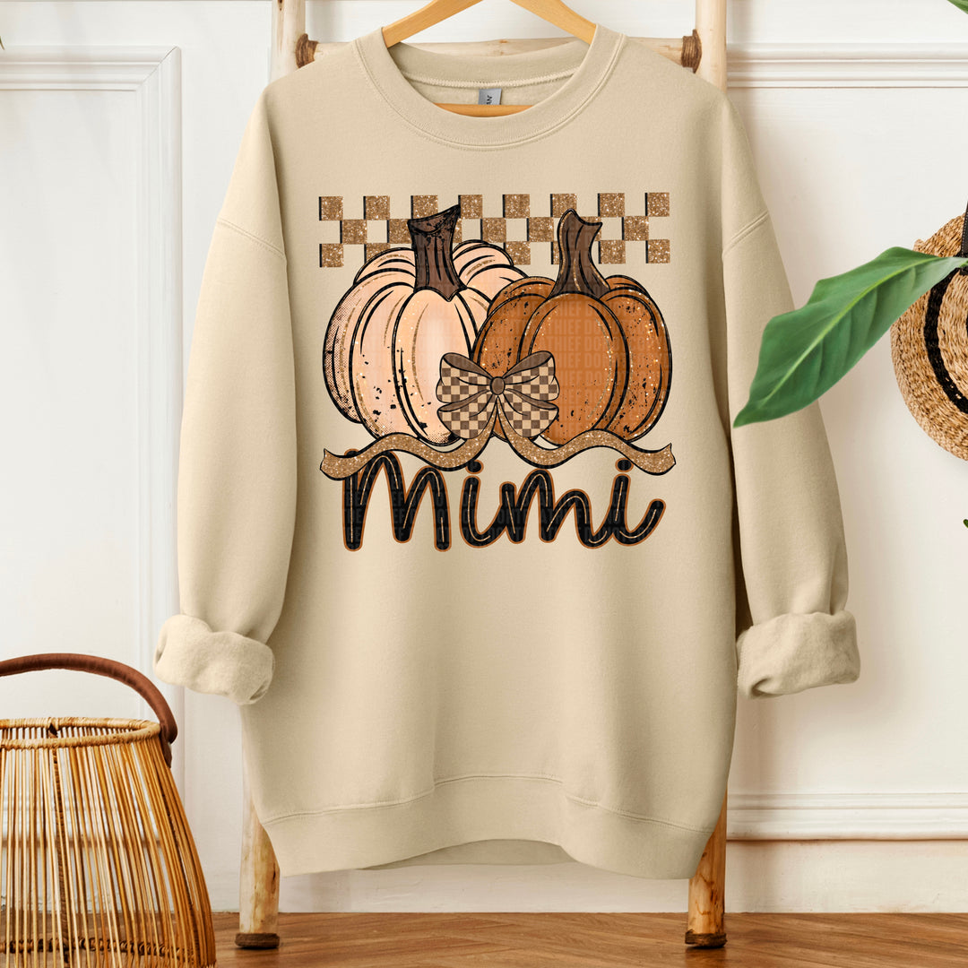 Fall Checkered Glitter Pumpkin Collection DTF Print
