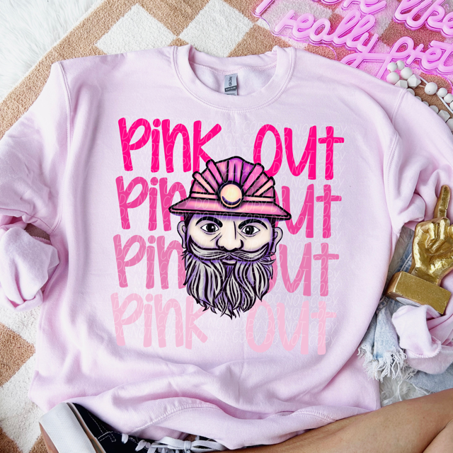 Pink Out Stacked Mascot DTF Print