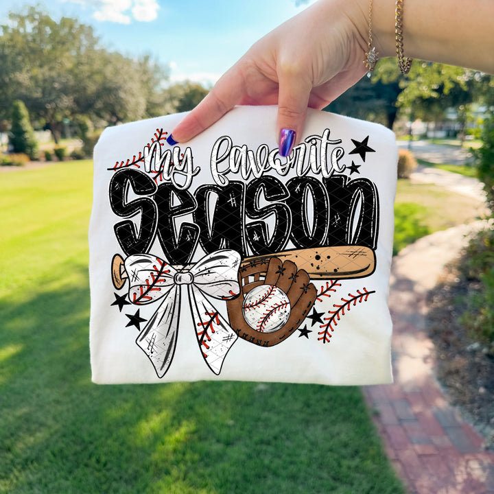 My Favorite Season Baseball DTF Print