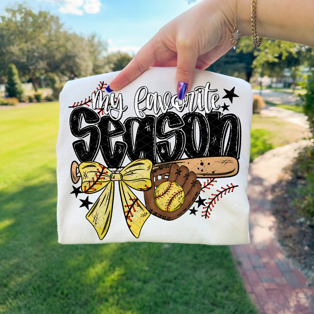 My Favorite Season Softball DTF Print