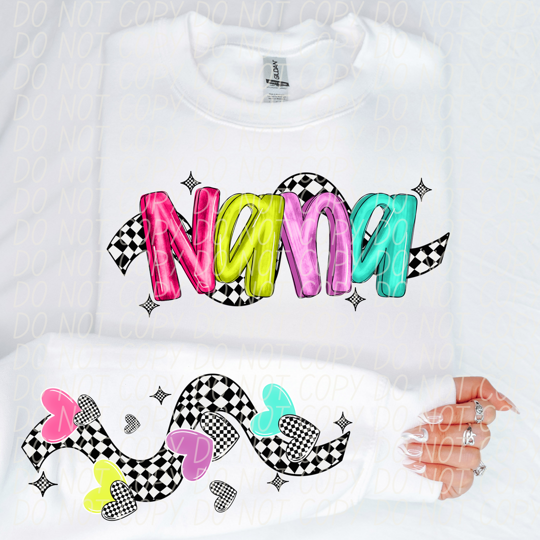 Bright Checkered Names FRONT DTF Print