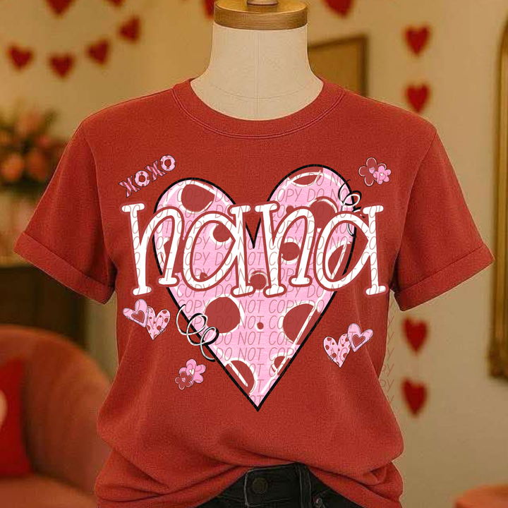 Pink and Red Valentine Names DTF Print