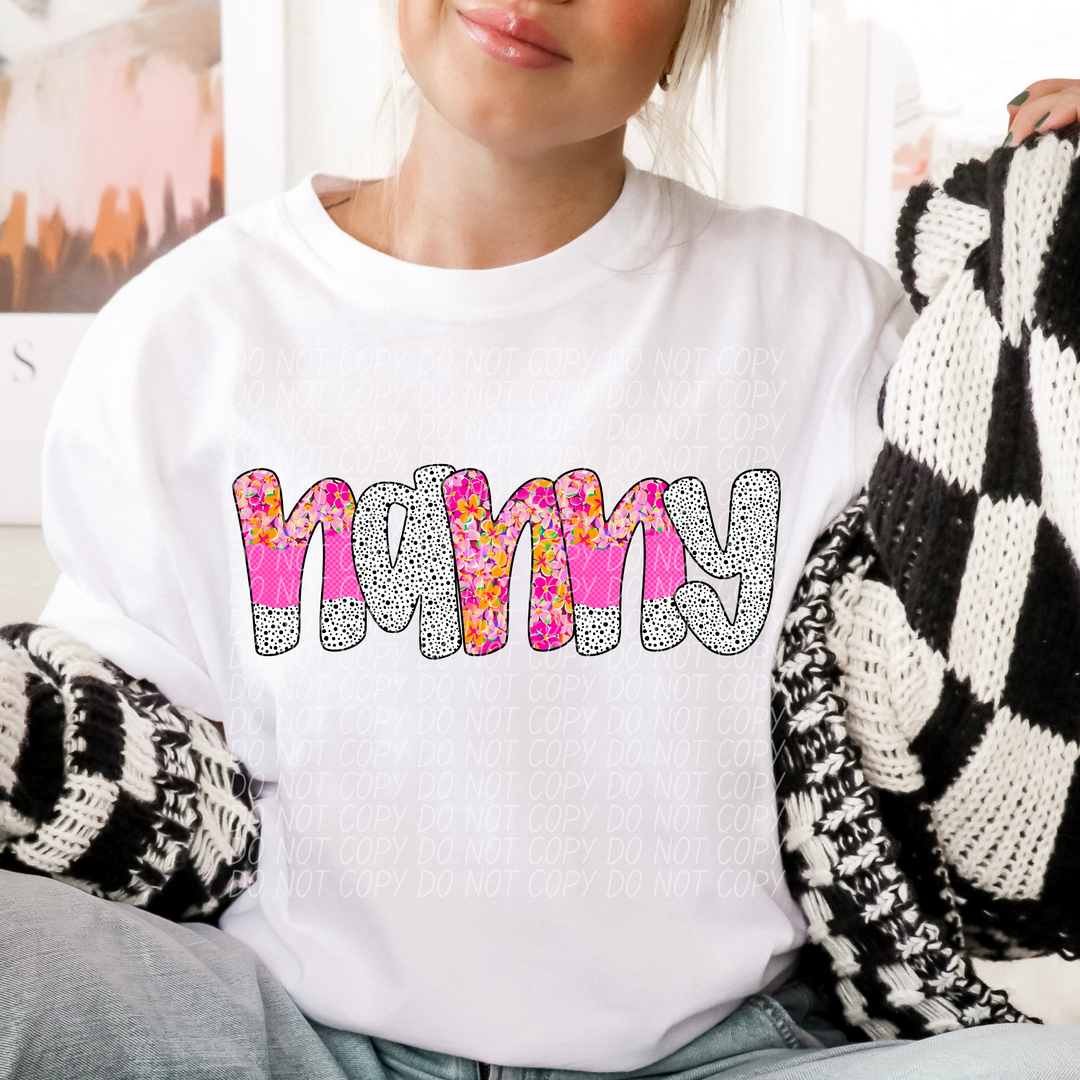 Happy Flowers Names DTF Print