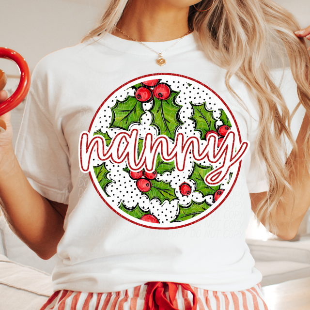 Circle Holly Names DTF Print