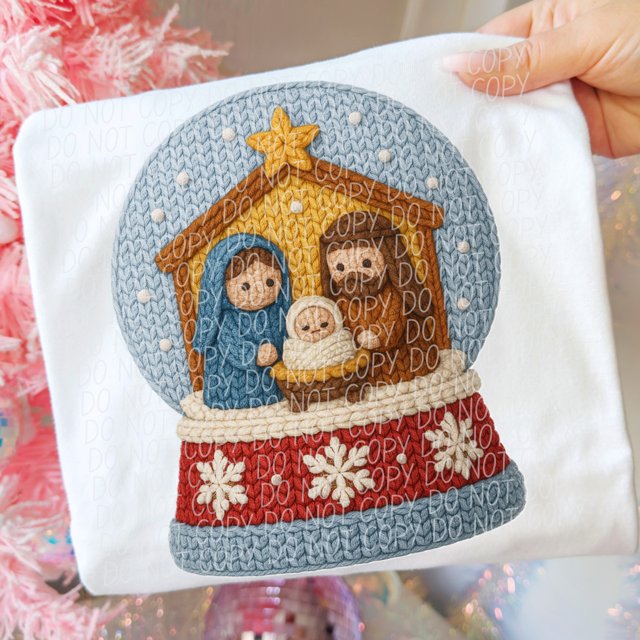 Nativity Snow Globe DTF Print