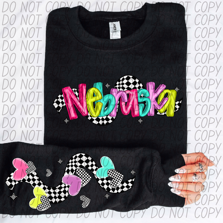 Bright Checkered States SLEEVE DTF Print