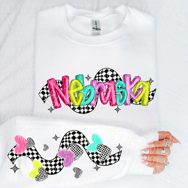 Bright Checkered States SLEEVE DTF Print