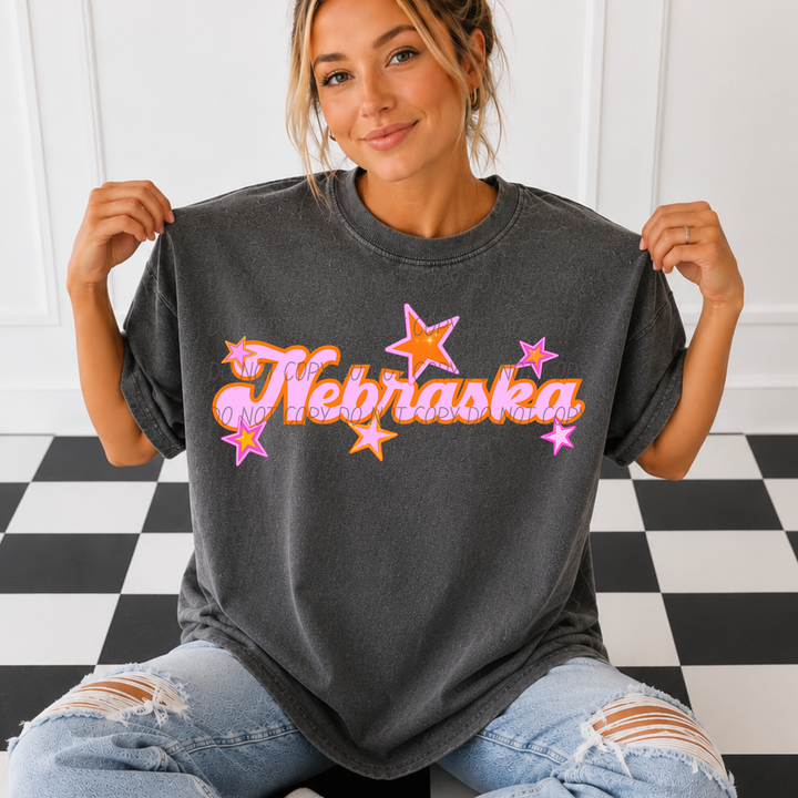Pink and Orange States DTF Print