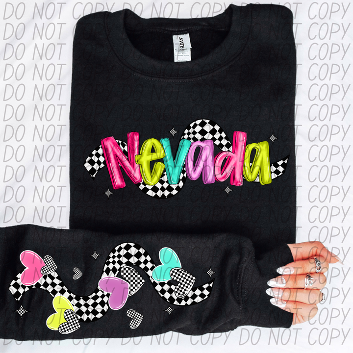 Bright Checkered States SLEEVE DTF Print