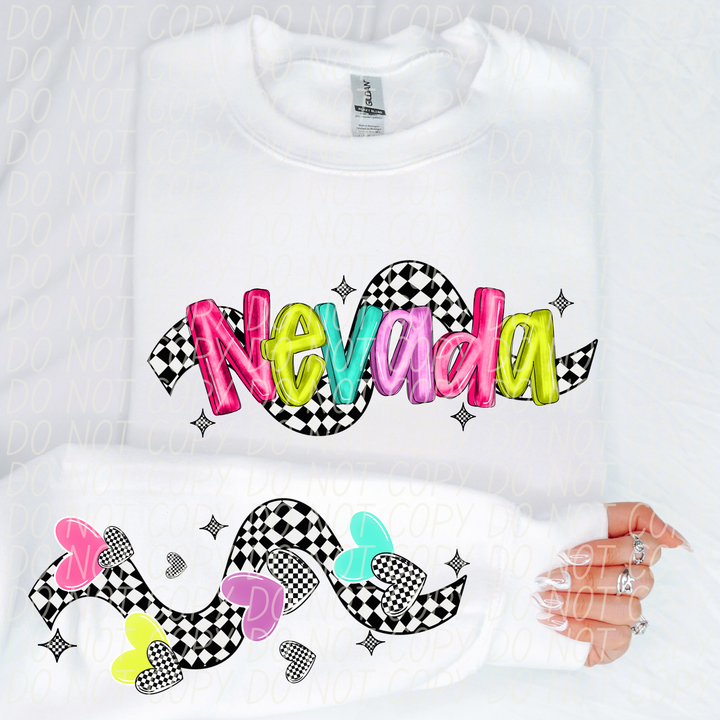 Bright Checkered States SLEEVE DTF Print