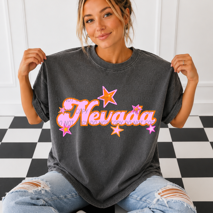 Pink and Orange States DTF Print