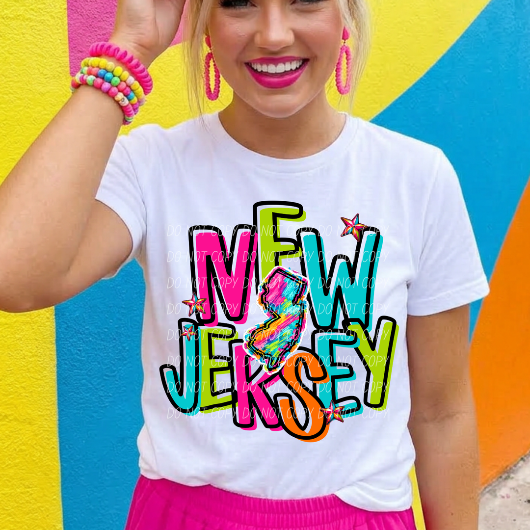 Neon States DTF Print